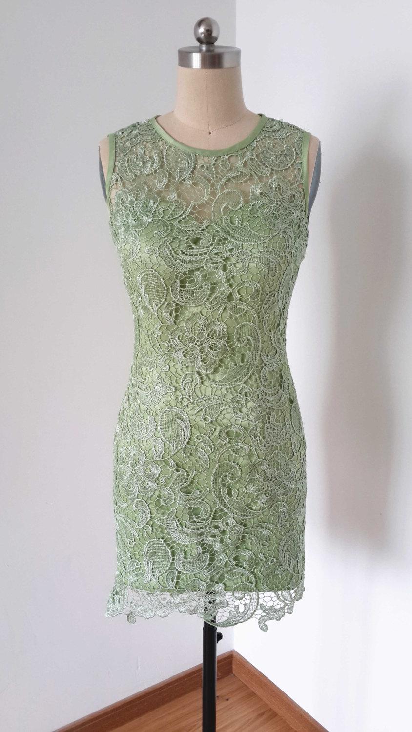 Mariage - Sheath Lace Short Bridesmaid Dress