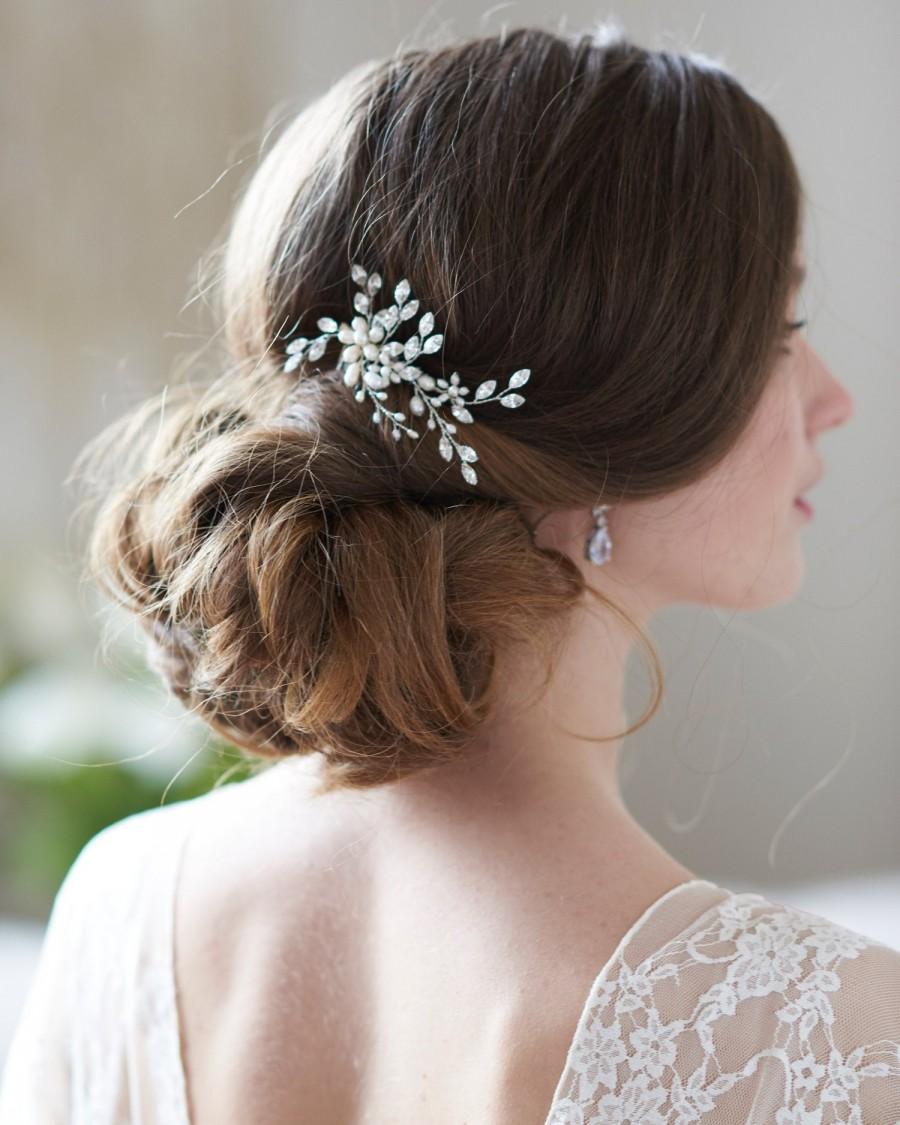 زفاف - Freshwater Pearl Bridal Hair Comb, Wedding Hair Comb, Bridal Comb, Bridal Hair Comb, Wedding Hair Accessory, Silver Bridal Hair Comb~TC-2421