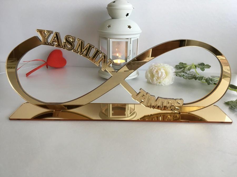 Свадьба - Personalized Infinity Symbol Wedding Name Love Sign Valentines Gift Table Decorations You and Me Reception Custom Centerpiece Couples Names
