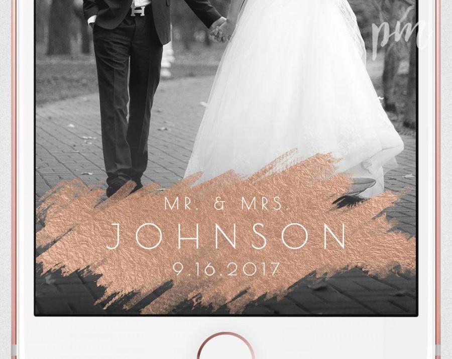 Wedding - Rose Gold Foil Wedding Snapchat Filter, Rose Gold Snapchat Geofilter, Snapchat Filter, Custom Geofilter, INSTANT DOWNLOAD, EDITABLE template