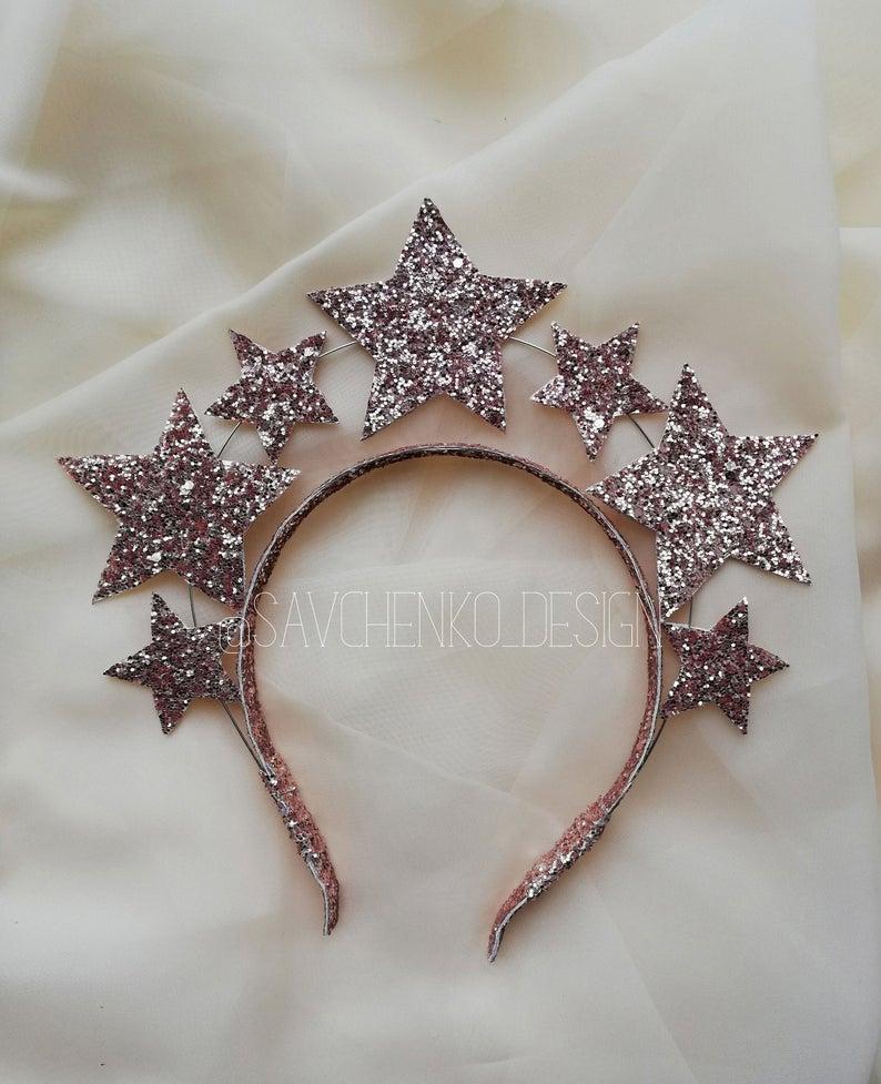 Hochzeit - Rose Gold Stars Crown