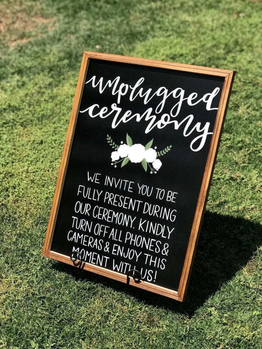 Hochzeit - Unplugged Ceremony Sign Wedding Sign Unplugged Wedding Wedding Decor Wedding Chalkboard