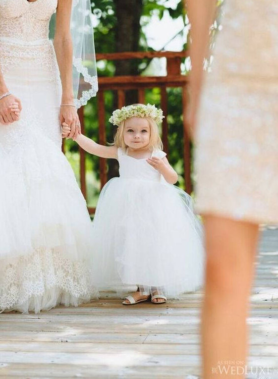 Wedding - flower girl dress, flower girl dresses, ivory flower girl dress, cream flower girl dress, girls dress, rustic wedding, tulle dress