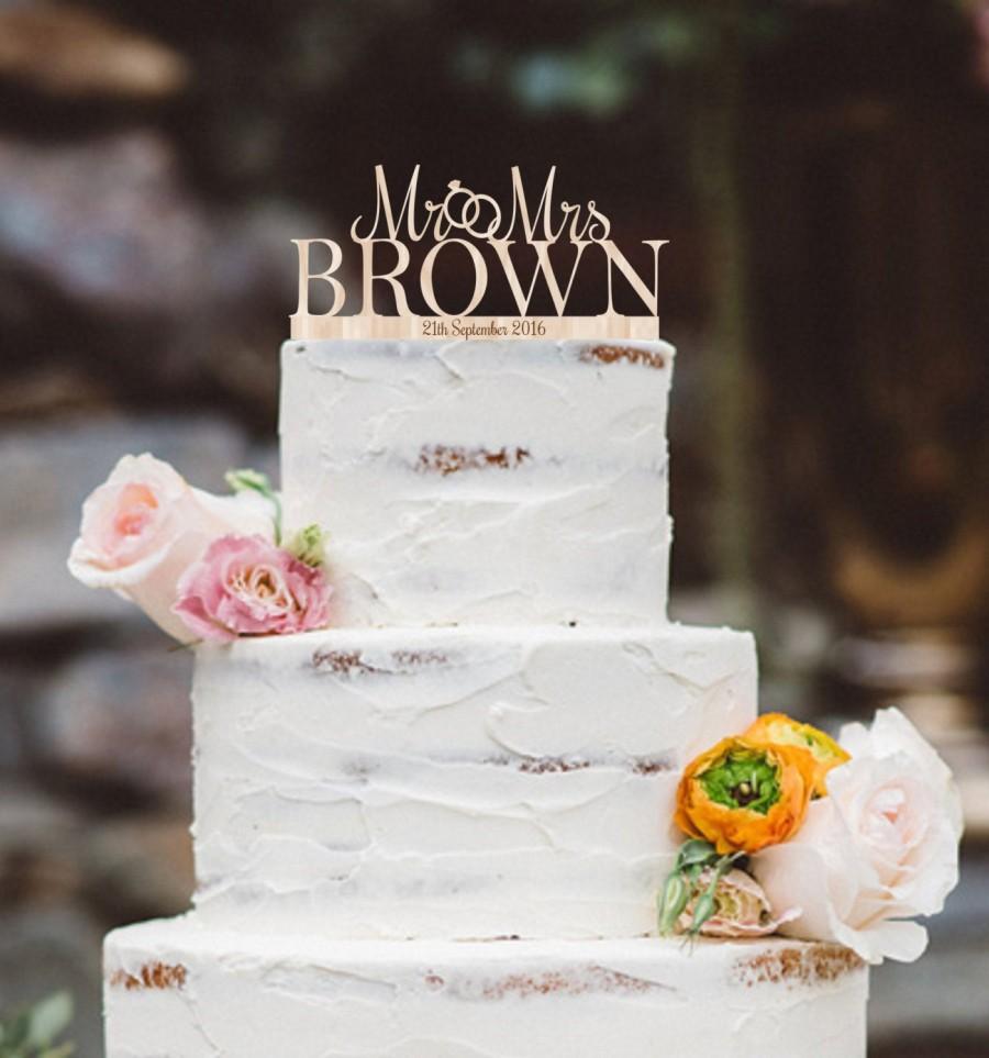Свадьба - Wedding Cake Topper Mr end Mrs, Surname CakeTopper, Rustic Cake Topper, Wooden Cake Topper, Personalized Wood Cake Topper