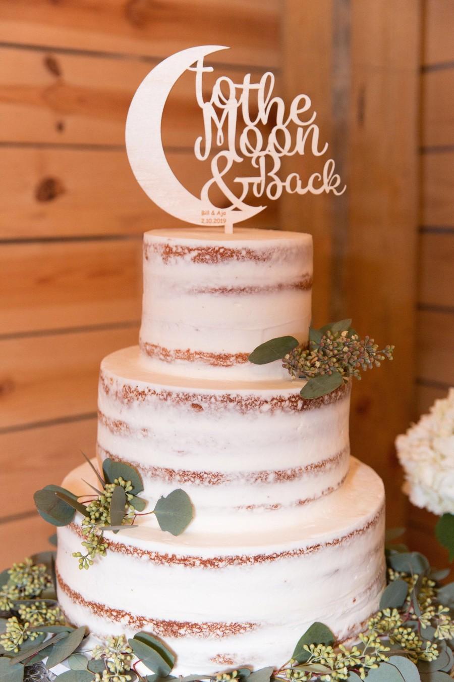 زفاف - Love You To the Moon and Back Cake Topper, Wedding Decorations, Baby Shower, Engagement Cake Toppers, Wedding Table Decor, Reception