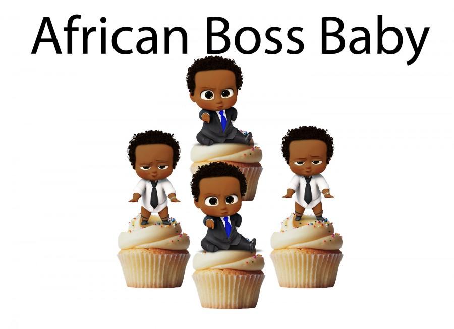 Wedding - African Boss Baby cupcake toppers,cakepop toppers, cupcake decors