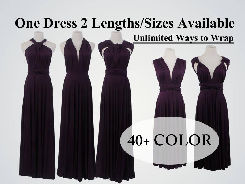 Hochzeit - Dark Purple Bridesmaid Dress Infinity Dress Convertible Dress Wrap Dress Multiway Dress Prom Dress Wedding Dress Cocktail Dress, Maxi dress