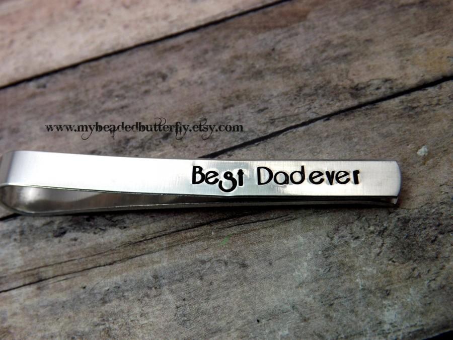 Hochzeit - personalized tie clip-best dad -Tie clip-gift for dad-gift for groomsmen-father of the bride gift-father of the groom gift-gift for guys