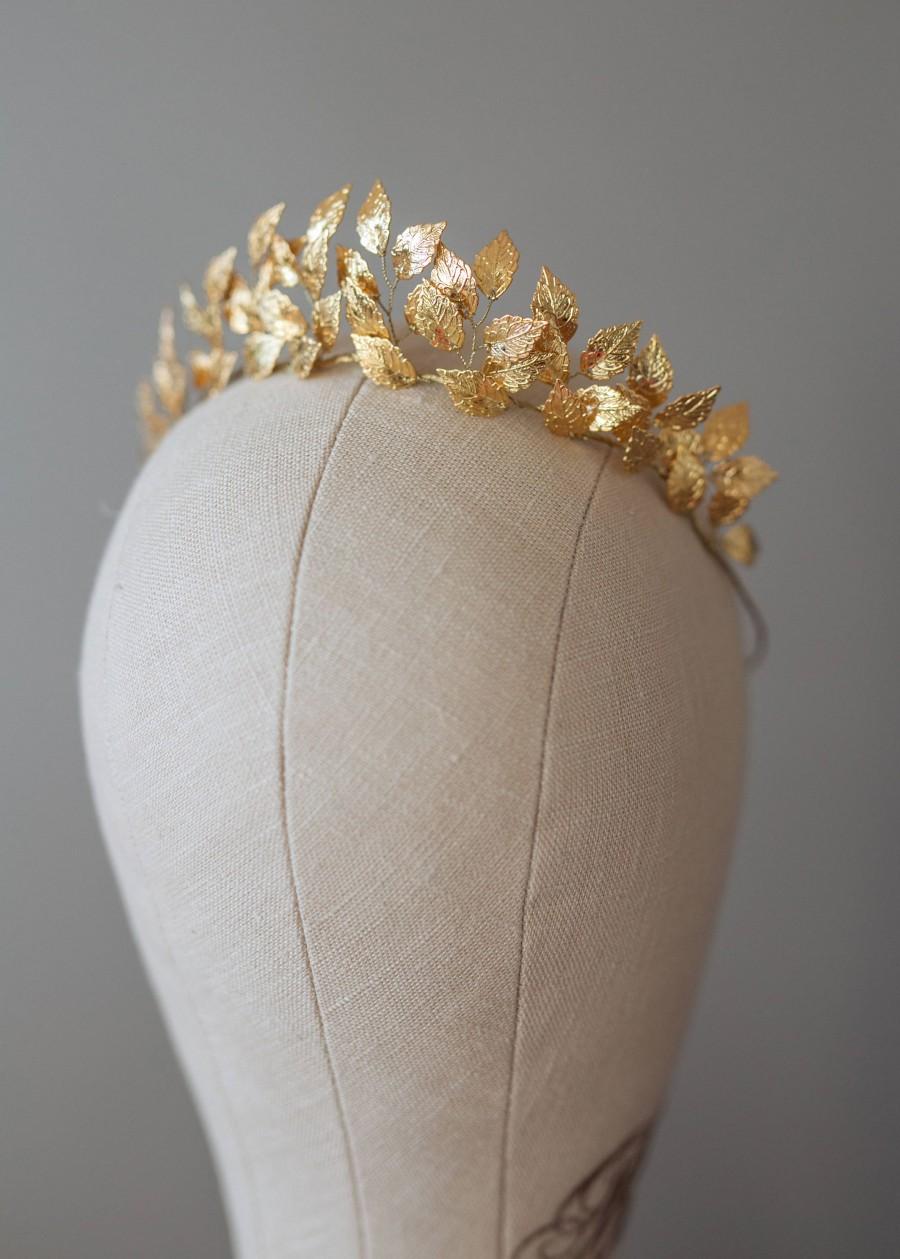 زفاف - Wedding Leaf Headband. Greek Goddess Leaf Crown, Leaf Tiara, Wedding Tiara, Wedding Headpiece, Gold Leaf Tiara. Ready to ship -EFTHALIA