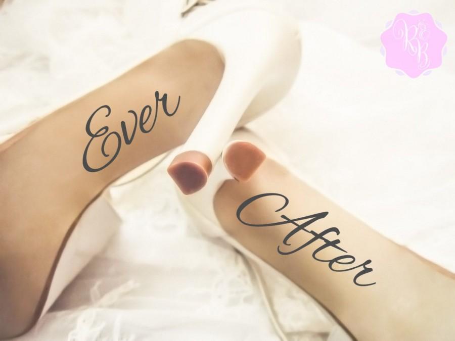 Hochzeit - Wedding Shoes Decal - Ever After - Wedding Shoes Sticker Wedding Decal Wedding Sticker Bride Shoes Decal