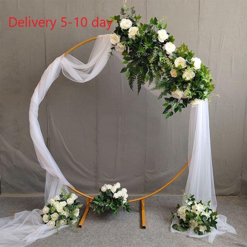 Hochzeit - Circle decor arch for wedding ceremony, round wedding arch, Flower arch for backdrop decoration, 1 pcs stand without flowers