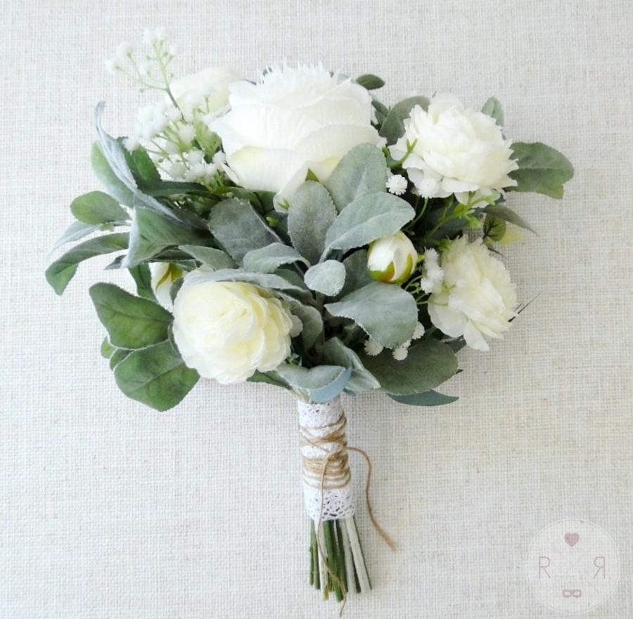 Wedding - Bride or bridesmaid bouquet roses - bridal bouquet - boho wedding - artificial bouquet - silk flower bouquet - boho bouquet - wedding flower