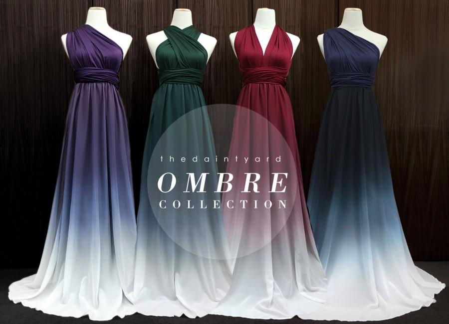 Hochzeit - TDY Ombre Chiffon Overlay Skirt for Maxi Long Short Convertible Dress / Infinity Dress / Wrap Dress / Bridesmaid Dress / Long Ball Gown