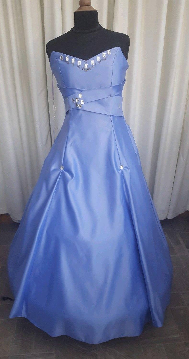 Hochzeit - prom special occasion bridesmaid ballgown pleated chiffon over satin size uk-12-usa size-8