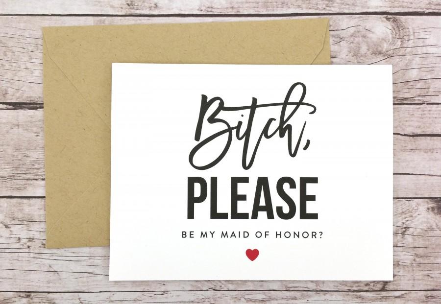 Свадьба - Bridesmaid Proposal Card, Will You Be My Bridesmaid Card, Funny Bridesmaid Card, Will You Be My Maid of Honor Card - (FPS0020)