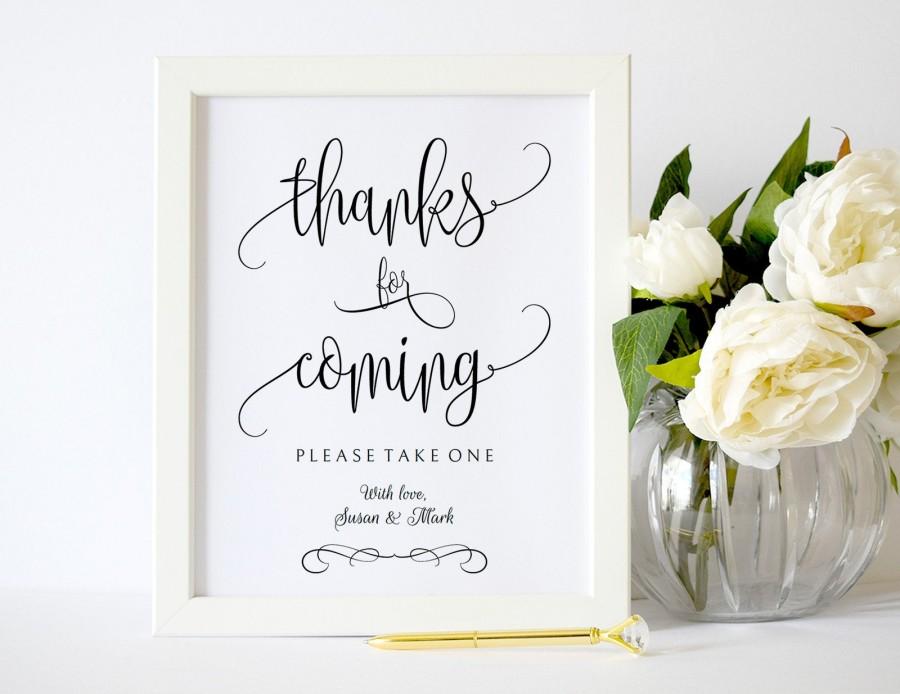 Hochzeit - Thanks for Coming Sign Template,Favors Sign Template,Favors Sign Printable,Wedding Favors Sign Template,Thank You For Coming Sign PDF,JUH06