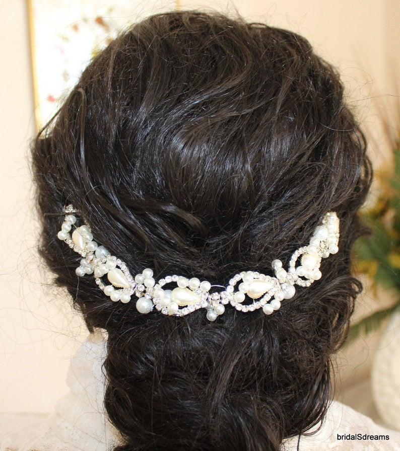 Hochzeit - Wedding Hair Vine, Wedding Tiara, Flower Crown, Flower Headband,Bride Hair Tiara,Wedding Hair Tiaras