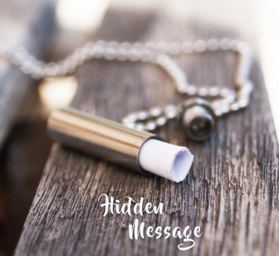 Wedding - Birthday Gift For Boyfriend Gift Personalized Hidden Message Necklace Hidden Compartment Long Distance Gift Mens Necklace Secret Note