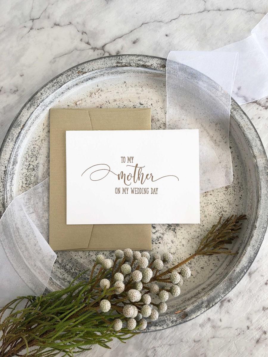 Mariage - Mother Of The Bride Card, Mother of Groom Card, To My Mother On My Wedding Day Card, Mom From Daughter, Mum From Daughter, Wedding Gift Mom