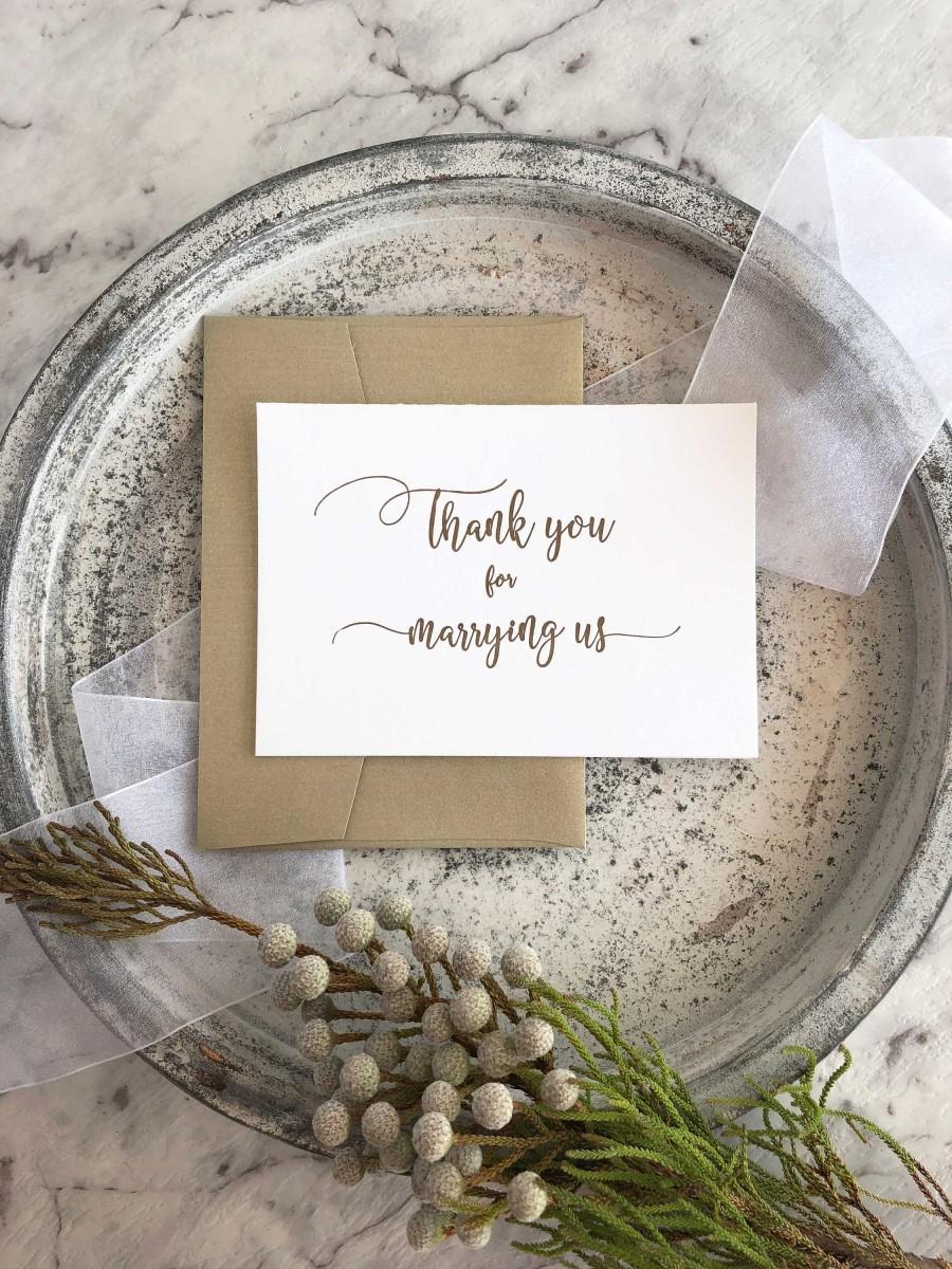 Wedding - Officiant Gift, Thank You For Marrying Us, Wedding Officiant Card, Thank You For Marrying Us Card, Celebrants Gift, Celebrants Card Wedding