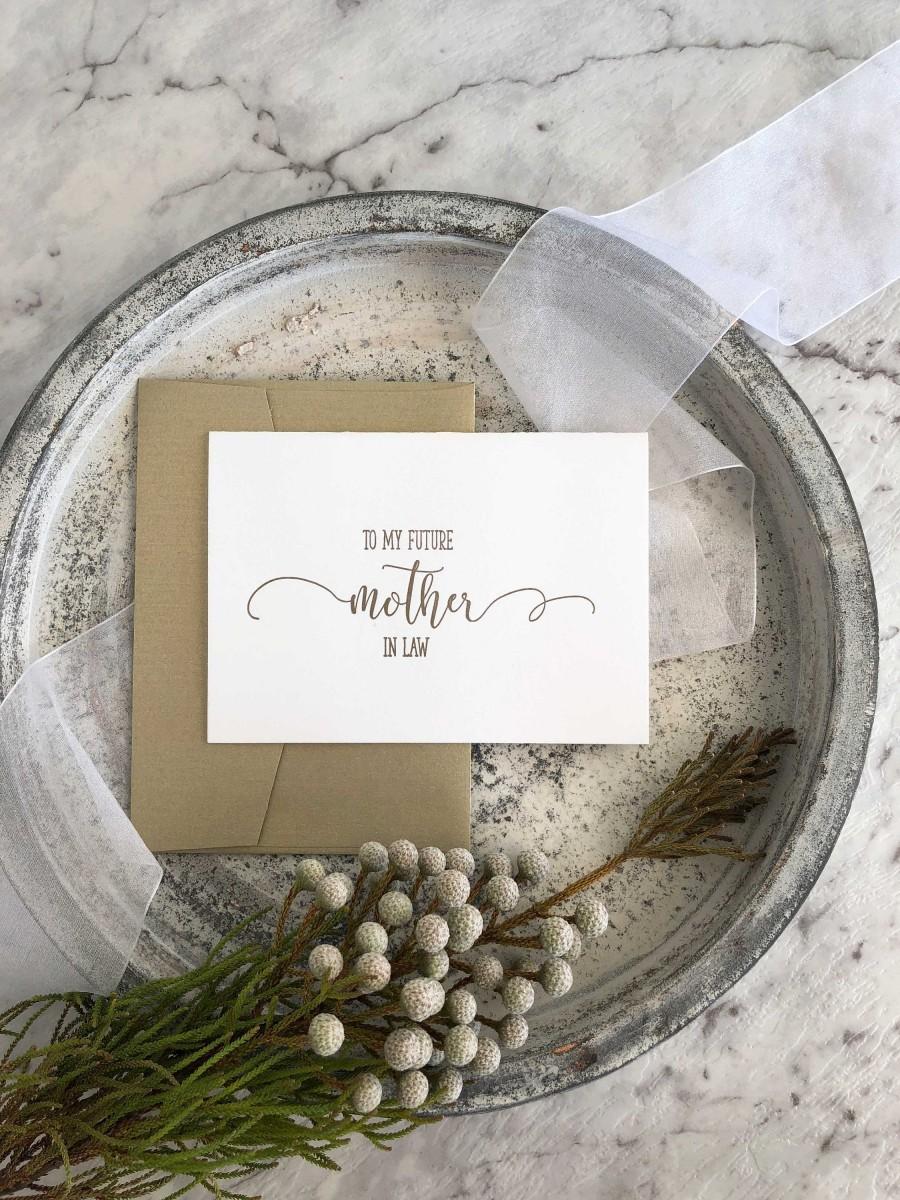 Свадьба - To My Future Mother In Law Card, From Bride To Mother In Law, Groom to Mother In Law, Future Mother In Law, Mother In Law Card, Gold Wedding