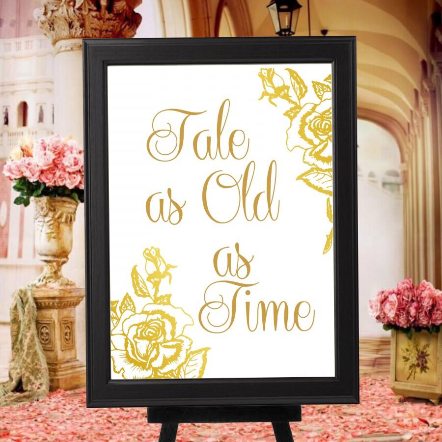 Hochzeit - Beauty and the Beast Tale As Old As time Wedding Welcome Sign