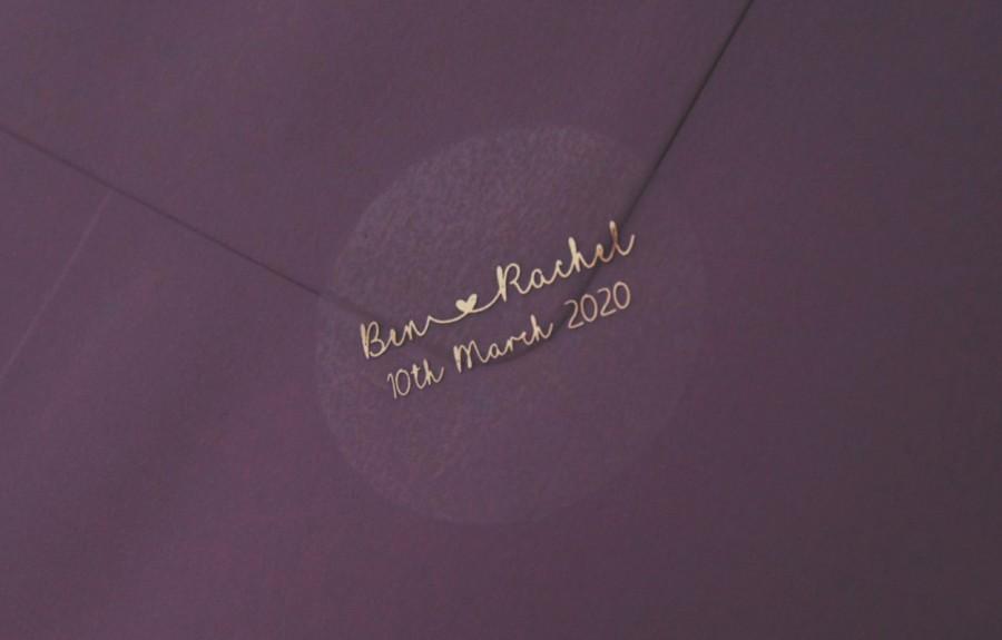 زفاف - Foil Wedding Stickers, Semi Transparent Labels, Rose Gold Favour Stickers, Custom Stickers, Personalised Envelope Seals, Not Clear, D8