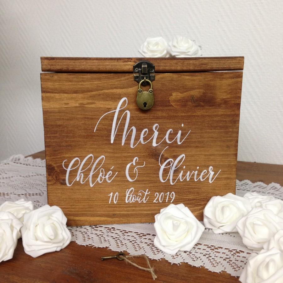 Wedding - Urn - customizable on request - wooden sold with or without a lock closure