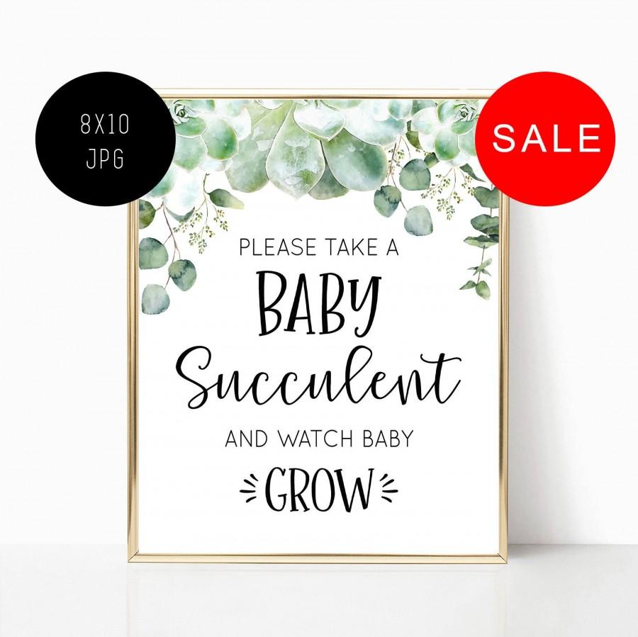 Instant Download Succulent Favors Sign Baby Shower Succulent Favor Sign Succulent Baby Shower Sign 8X10 jpg Baby Succulent Sign