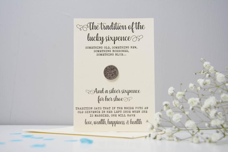 Hochzeit - Lucky sixpence for the bride   