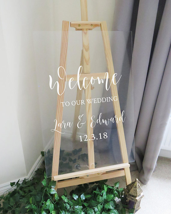 زفاف - Vinyl Decal Sticker for DIY Wedding Welcome Sign - 11 inches/14.5 inches wide - Easy to Apply Wedding Sign Decal - Wedding Signage DIY