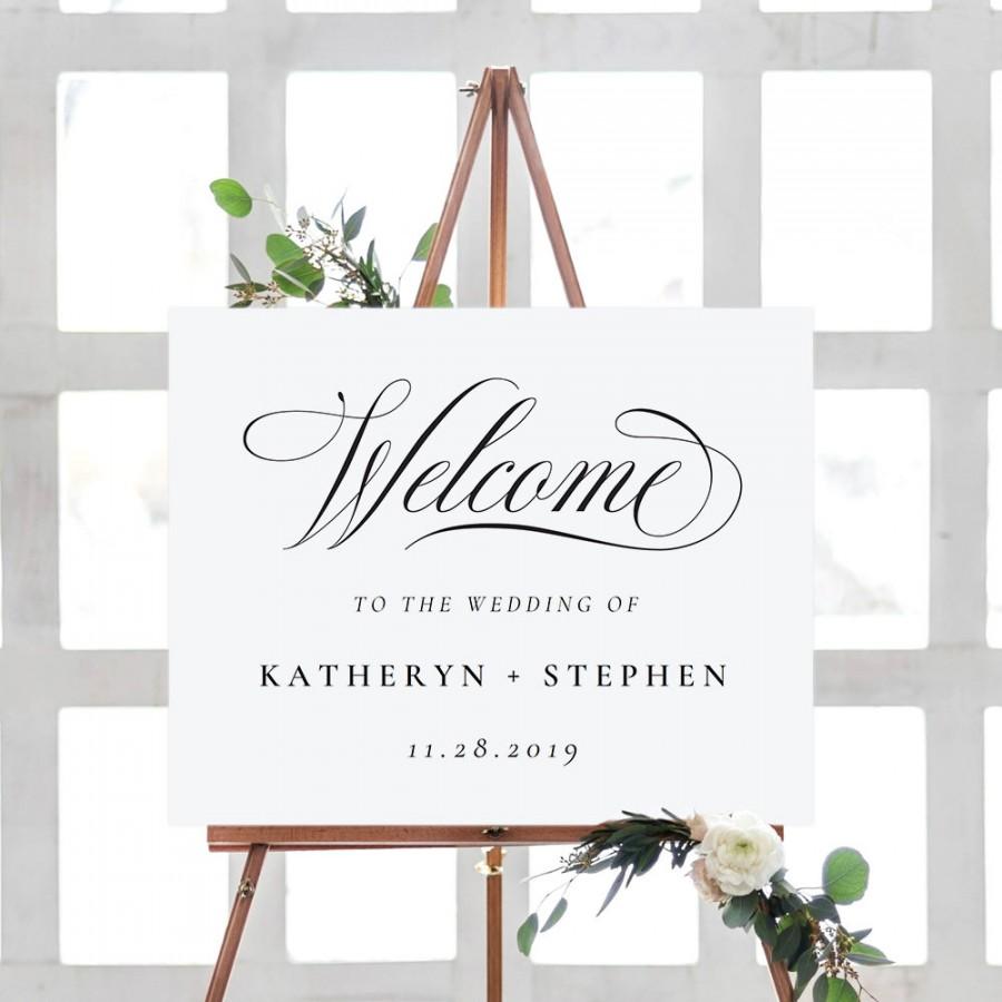 زفاف - Wedding Welcome Sign, DIY Wedding Welcome Sign, Wedding Welcome Sign Template, Wedding Reception Welcome Sign Template, Calligraphy Script