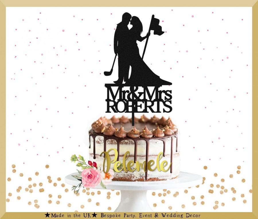 Wedding - Custom Golf Mr & Mrs Cake Topper - Golf Themed Wedding Cake Topper, Golf Couple Cake Topper, Golf Theme Wedding Cake Topper, Golf Couple