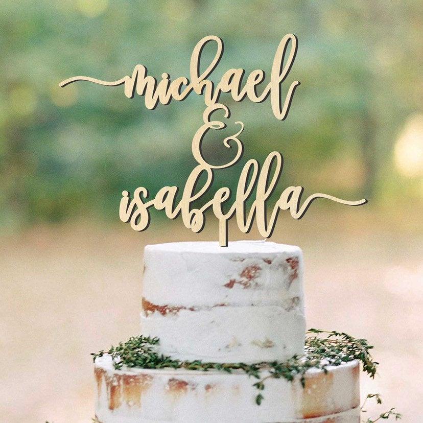 زفاف - Names Custom Wedding Cake Topper - Couples Names - Mr. & Mrs. - Customize Your Own - Made in the USA - Quick Ship - Painted Available