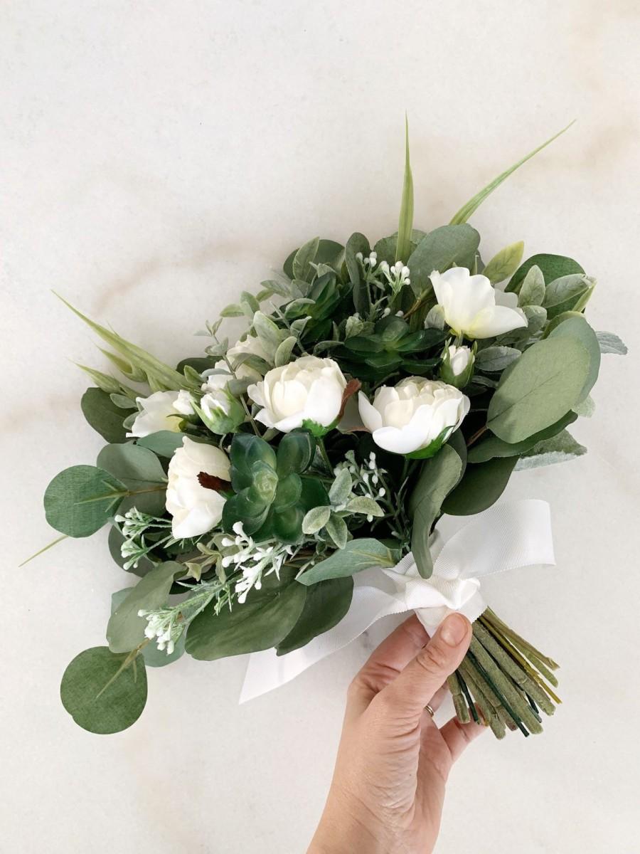 Wedding - Succulent Bouquet, Eucalyptus Bouquet, Bridal Greenery Bouquet,  Wedding Bouquet