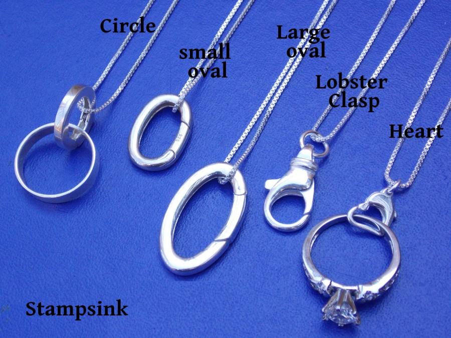 Hochzeit - Ring Holder, Ring Holder Necklace, Wedding Ring Holder, Necklace Ring Holder, Ring Necklace Holder, Charms Holder, Necklace Sterling Silver