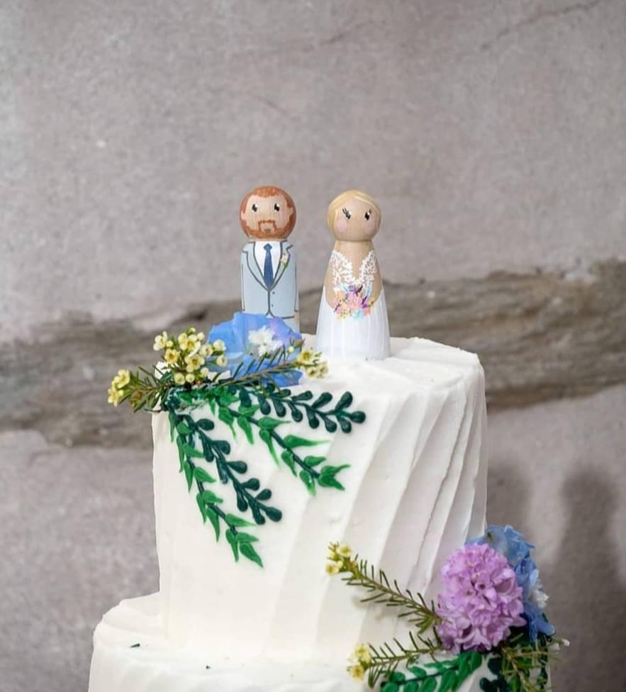Mariage - Custom wedding cake topper, Wedding Cake Topper, Peg doll cake topper , cake topper people, Custom wedding, personalized wedding, wedding