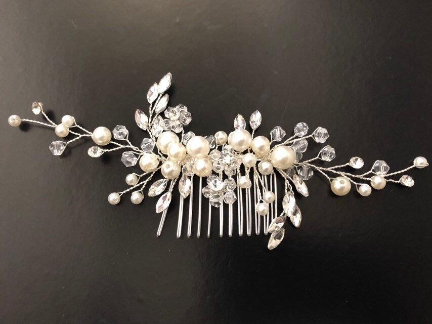 Hochzeit - Pearl Hair comb, Bridal Pearl Hair Comb, Crystal Wedding Hair comb, Freshwater Pearl Hair Comb, Crystal Bridal Comb, Wedding Hair jewelry