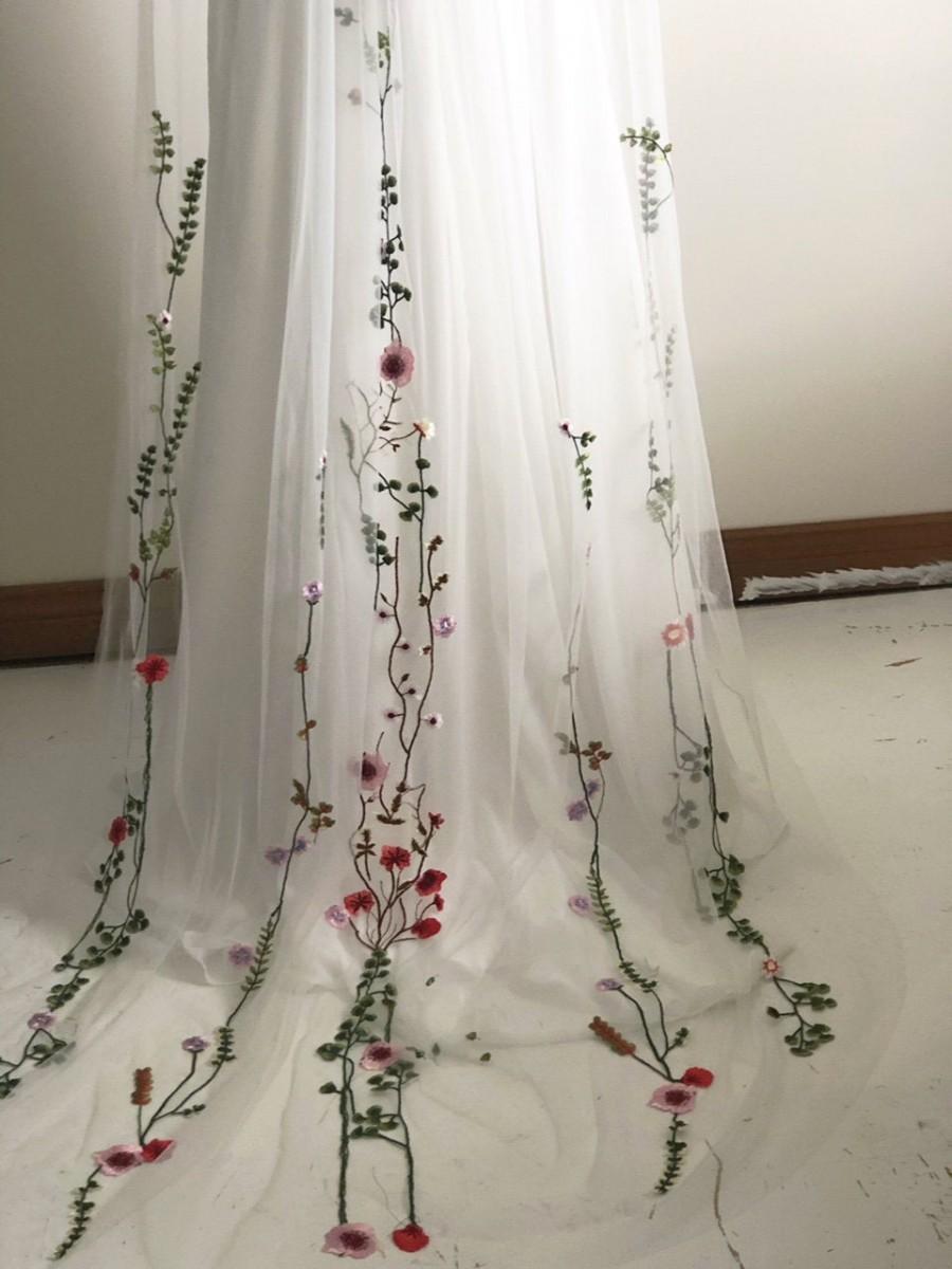 Hochzeit - Bridal Veil- Dayflower veil- floral veil