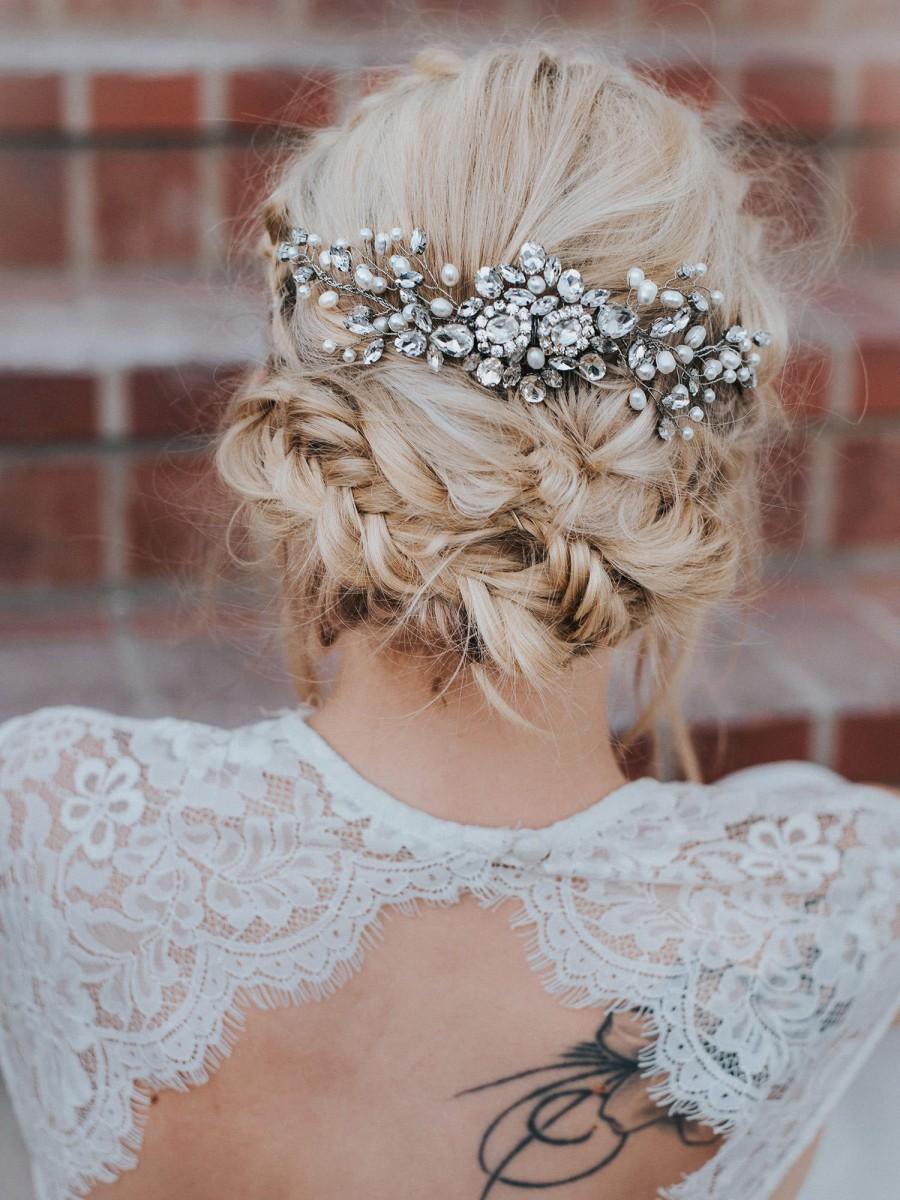 زفاف - Wedding Hair Accessories, Bridal Comb, Bridal Hair Accessories, Bridal Headpiece ~ "Carmen" Large Bridal Hair Comb in Silver or Gold