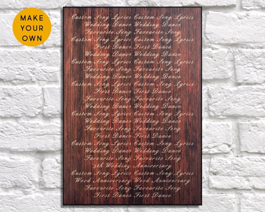 Hochzeit - Father of the bride gift Mother of the groom gift Custom Wedding Song lyrics wall art Anniversary Gifts for Men Gift Panel effect Wood gift