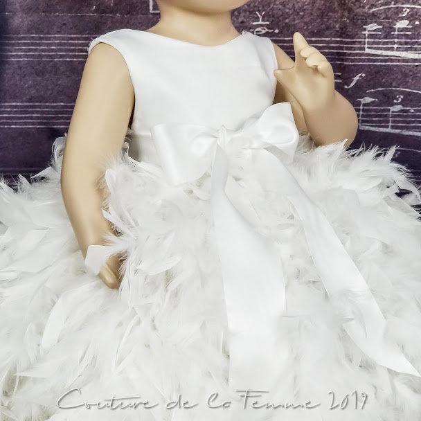 زفاف - White Feather Dress for Newborn Infant Baby, White Baptism Dress for Newborn Infant Flower Girl Dress White Baby Dress White Feather Tutu