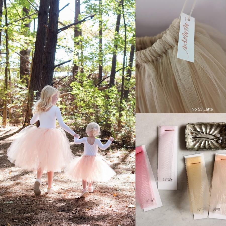 Hochzeit - Nude, Champagne, Tulle Bridesmaid Skirt, Adult and Child Tutu Skirts, Flower Girl Bridesmaid Skirt, Flower Girl Dress Custom Colour UK
