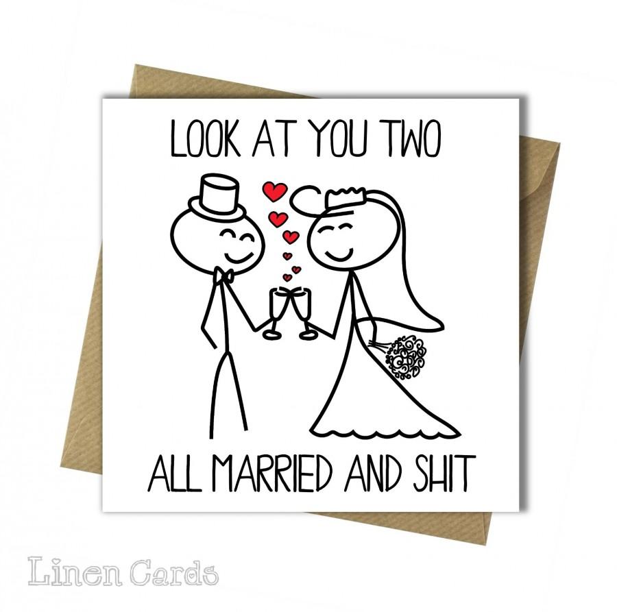 Mariage - Congratulations On Your Wedding Day Card ~ Funny Wedding Card ~ On Your Wedding Day Fun Card.