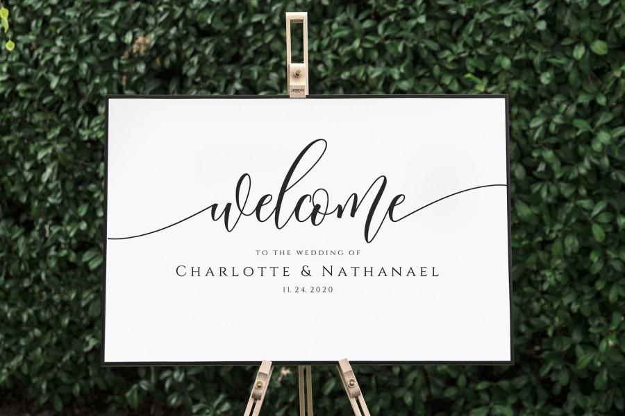 زفاف - Wedding Welcome Sign, Printable Script Welcome Poster Template, Calligraphy Welcome Sign, Instant Download, Edit Yourself, WLP-SOU 1673