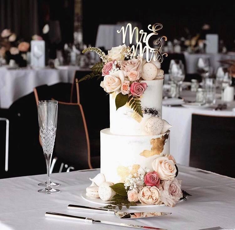 زفاف - Wedding Cake Topper - Acrylic Mirror gold - Mr & Mrs Cake Decoration - Gold Wedding