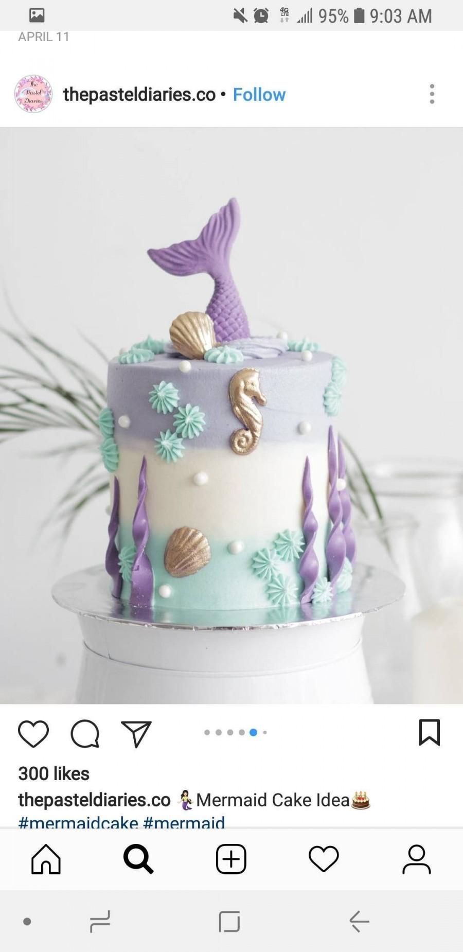 Wedding - 1 set Edible Mermaid Tail fondant cake topper, girl Birthday, Little Mermaid, Mermaid Fondant, Made to Order, Under the sea cake decoration