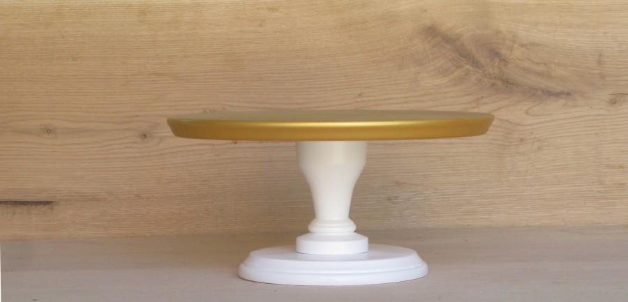 Mariage - GOLD Cake Stand - Smash Cake Stand - First Birthday Party Décor – Wedding Cake Stand - Baby Smash Cake Stand – White cake stand - wood disk