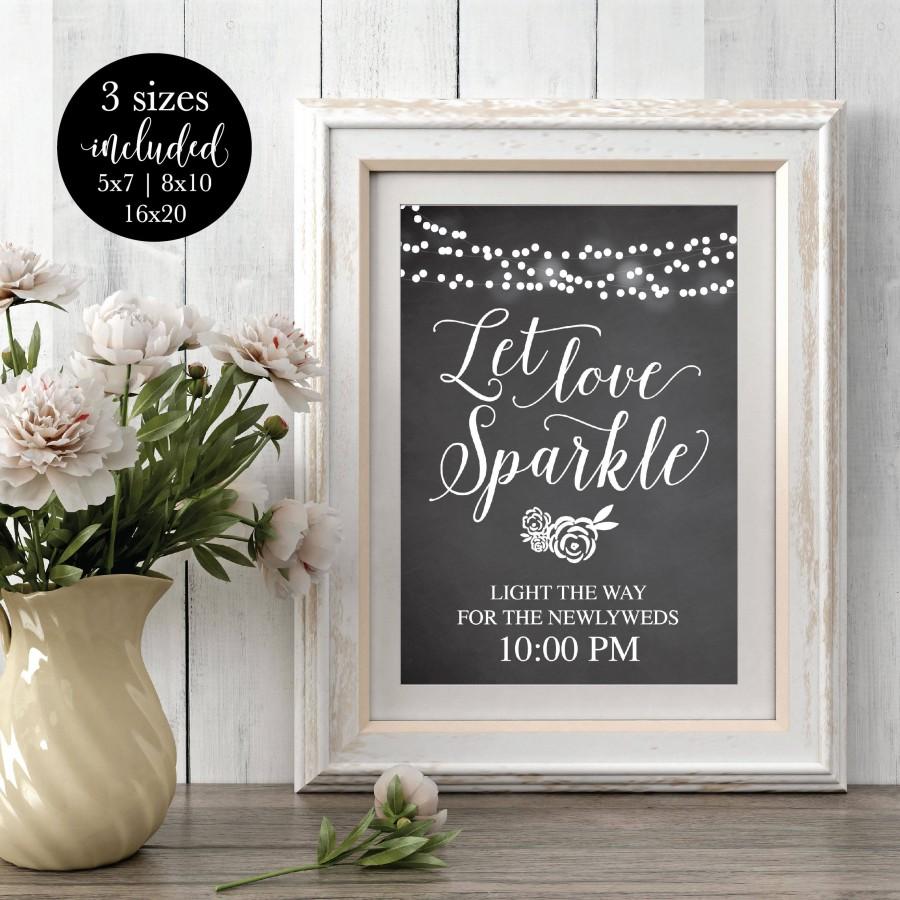 Wedding - Printable Wedding Sparkler Sign Editable, Reception Let Love Sparkle Signage, Send Off Light The Way Sign, DIY Instant Download Template