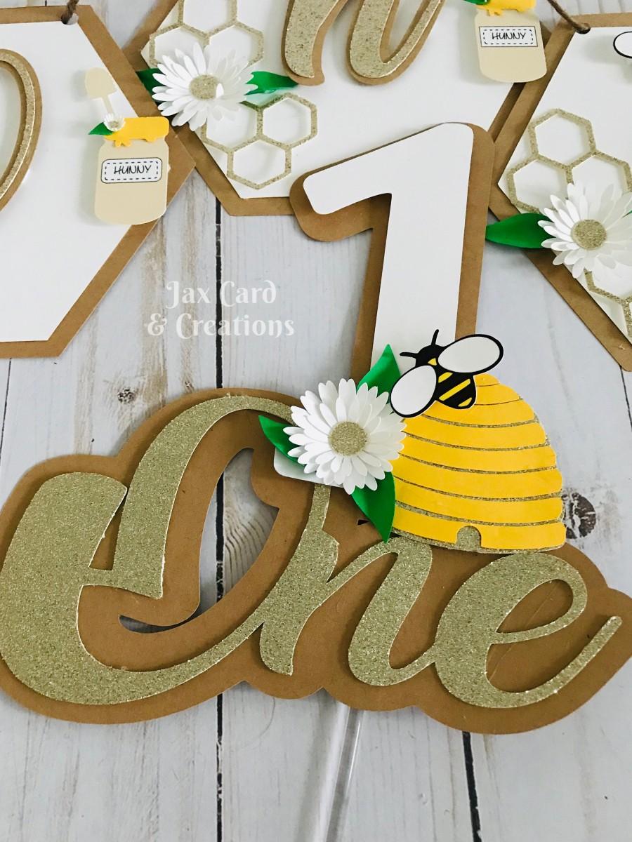 زفاف - Bumble Bee cake Topper / 1st Birthday/ Cake Smash / Birthday Decor